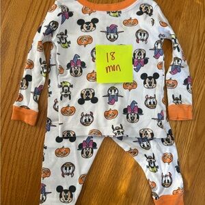 Disney Orange and White Halloween Pajama Set